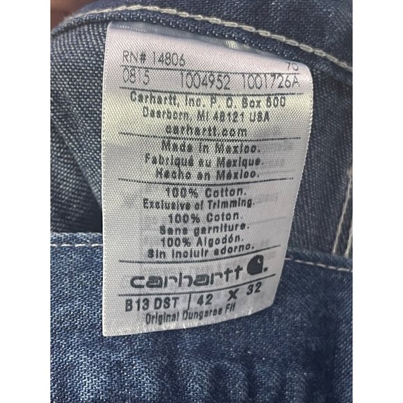 Carhartt men’s Jeans 42 x 32 carpenter denim pants loose fit - Picture 3 of 16